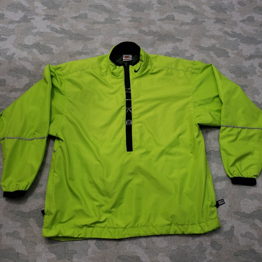 Vintage Nike Track Jacket Mens Small‎ Green Y2K Windbreaker Quarter Zip